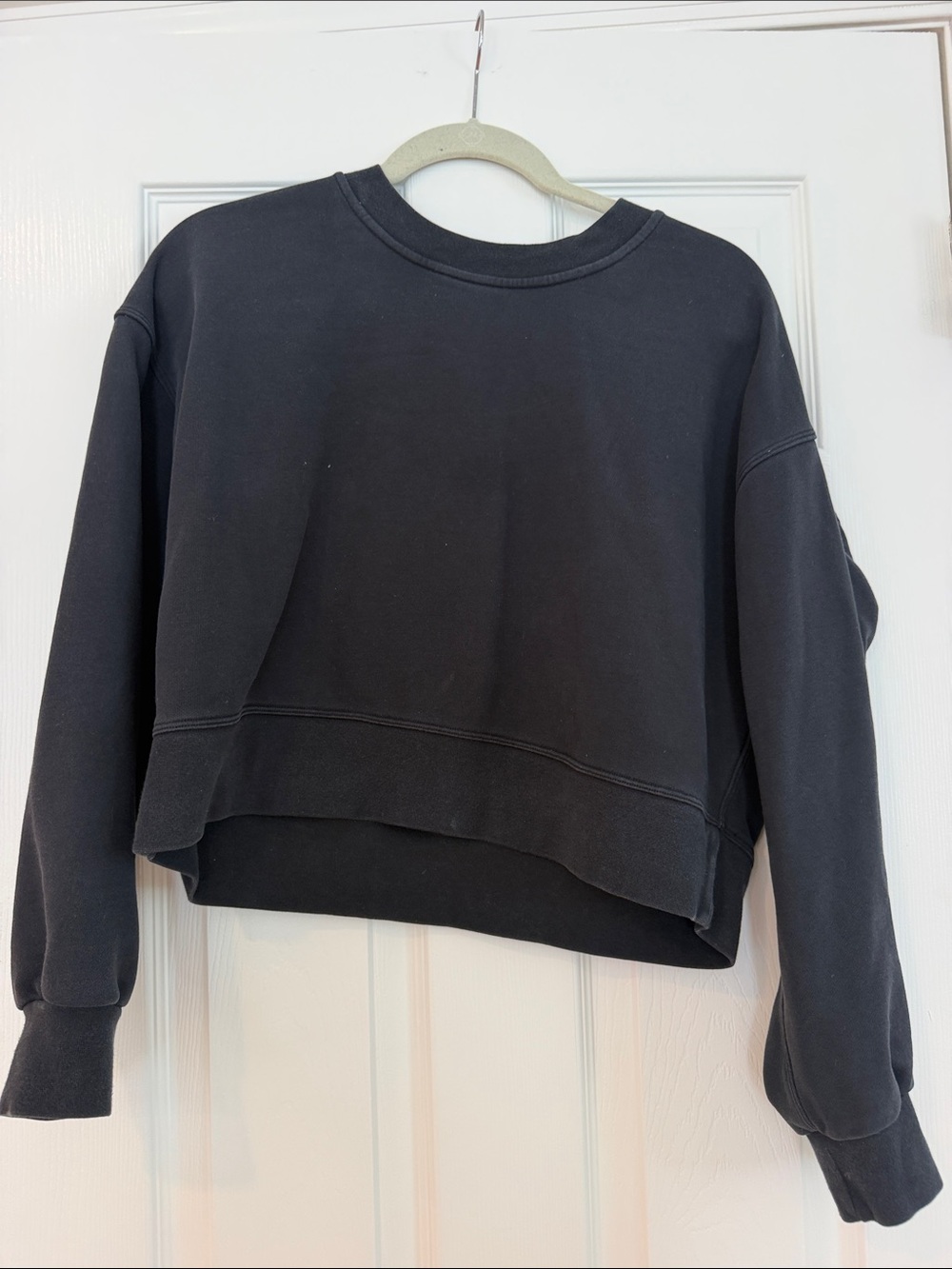 lululemon athletica Black Cropped Crewneck Sweatshirt